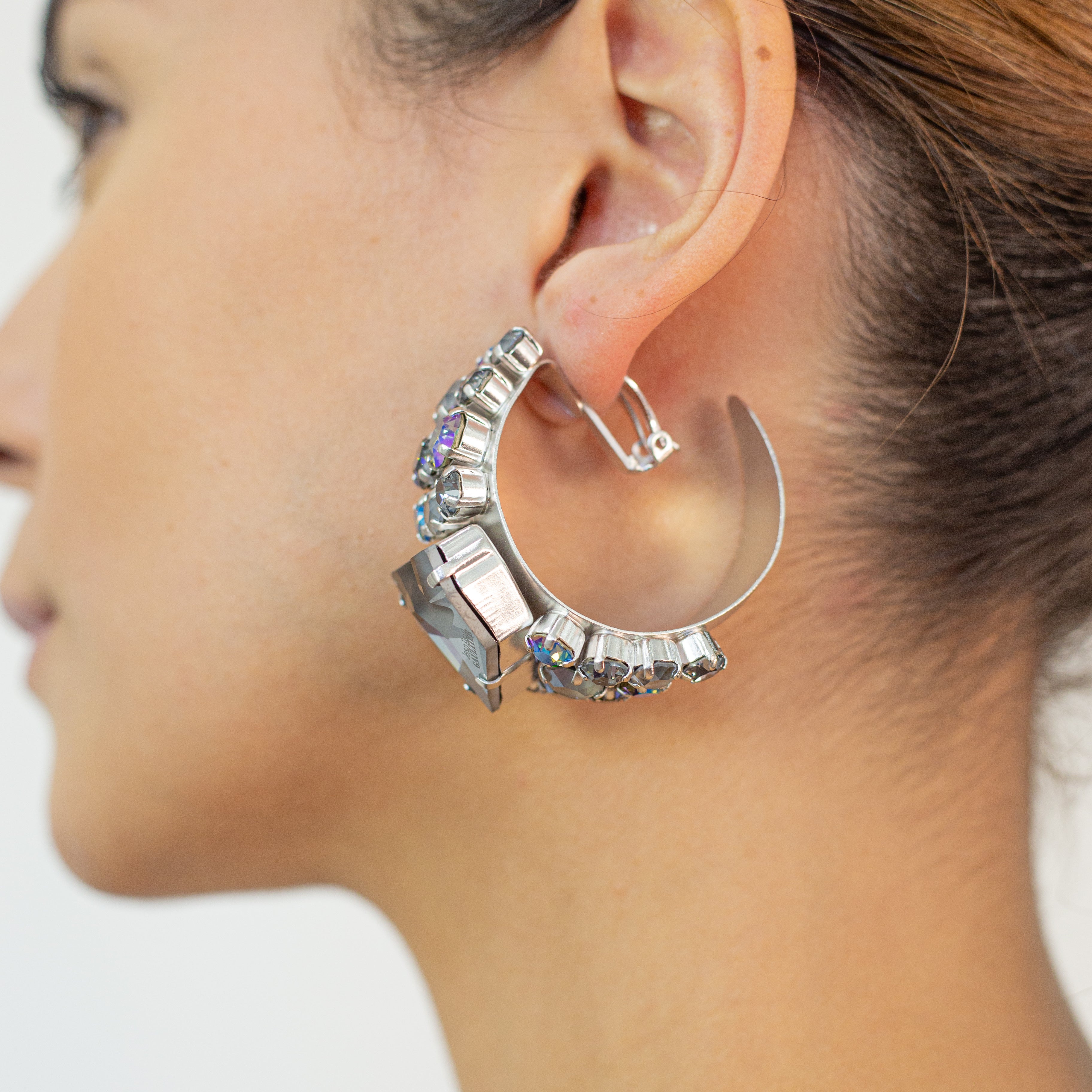 Swarovski Tennis Deluxe hoop earrings, Precision cut crystals, White,  Rhodium plated - Jewellery from WILCOX AND CARTER JEWELLERS UK